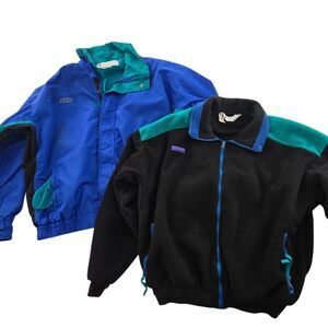 VTG 90s Columbia Jacket Bugaboo 3 In 1 Ski Snow Mens XL Blue Black Teal Retro